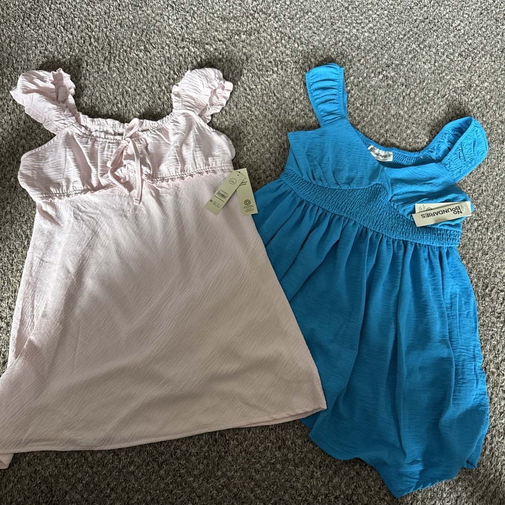 Lot Of 2 No Boundaries  Off Shoulder Ruffle Dresses  JR Womens Sz L 12/14